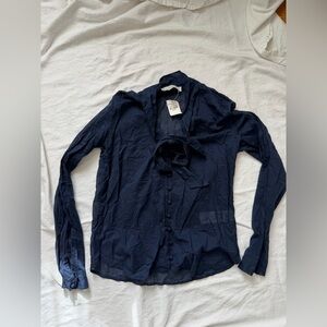 Abercrombie & Fitch Deep Blue Button-Up Shirt